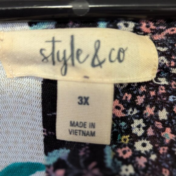 Style&co. printed split neck sleeveless maxi dress plus size 3x - Picture 3 of 4